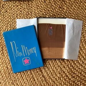 Vintage Macy's Pin Money Brandy Thigh-High Hosiery, set of 2, New in box